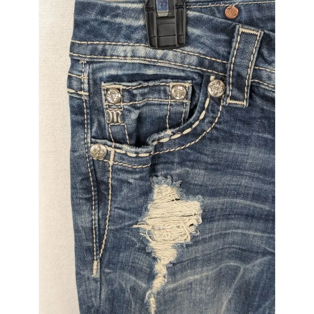 Miss Me Signature Rise Boot Jeans JE8055B4 Women's Size 26 - Picture 6 of 15